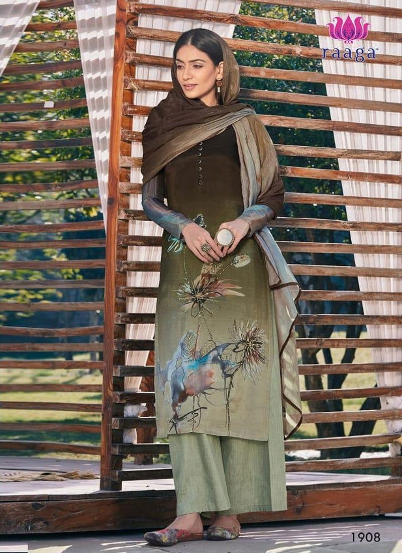 SWAGAT RAAGA Latest fancy Designer Casual Wear Heavy Cotton Silk Digital Print With Handwork Salwar Suit Collection